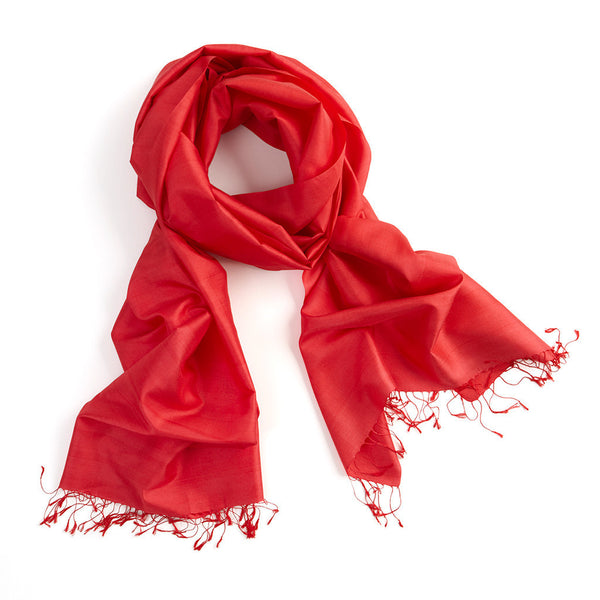 Poppy Red Silk Scarf - Afghanistan